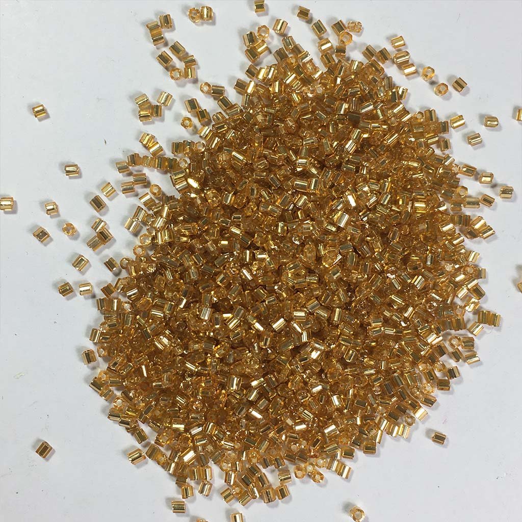 Cut Beads/Glass Seed Beads (11/0-2.0mm) Dark Gold Color (25grams)