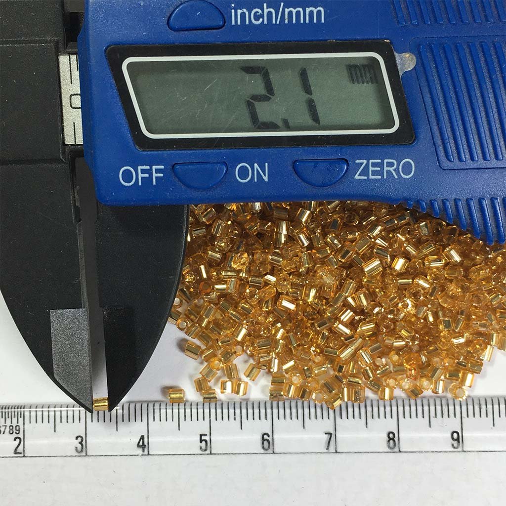 Cut Beads/Glass Seed Beads (11/0-2.0mm) Dark Gold Color (25grams)