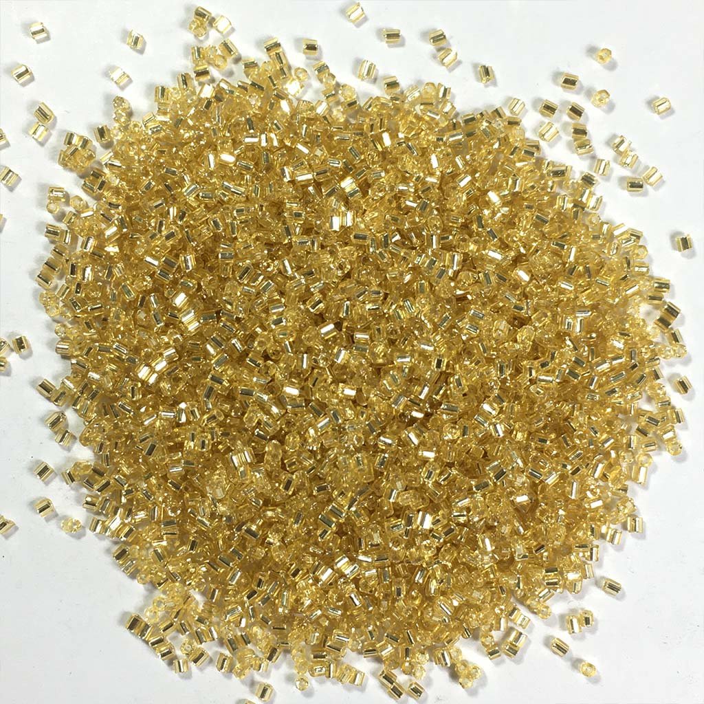 Cut Beads or Glass Seed Beads (11-0-2.0mm) Gold Color (25grams)