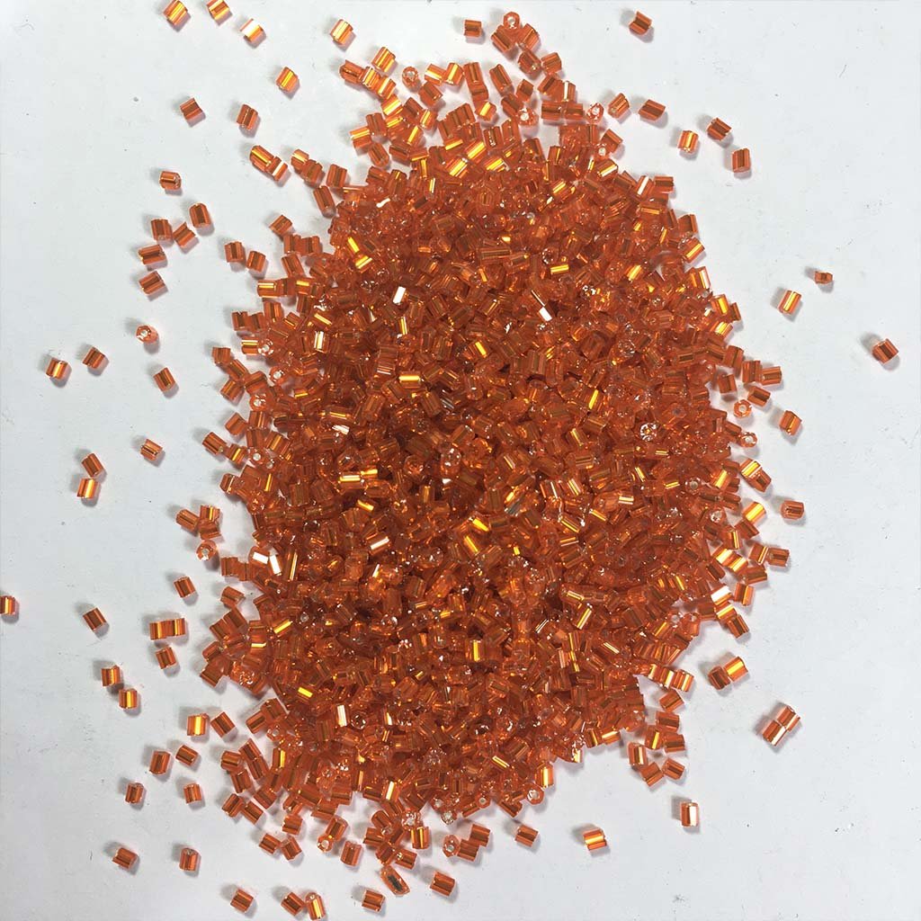 Cut Beads/Glass Seed Beads (11/0-2.0mm) Color Orange (25grams)