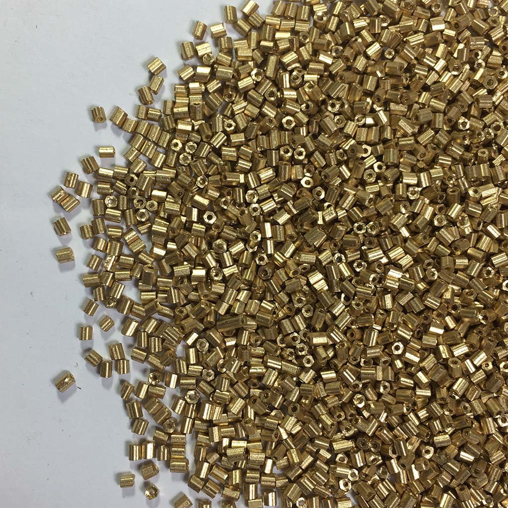 Matte Finish Cut Beads or Cutdana (11/0-2.0mm) Gold Color (25grams)