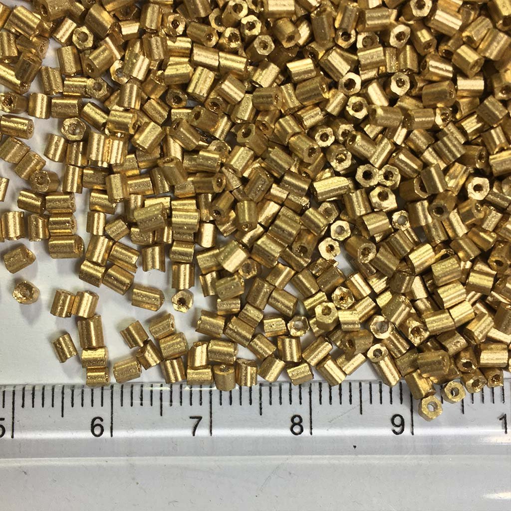 Matte Finish Cut Beads or Cutdana (11/0-2.0mm) Gold Color (25grams)
