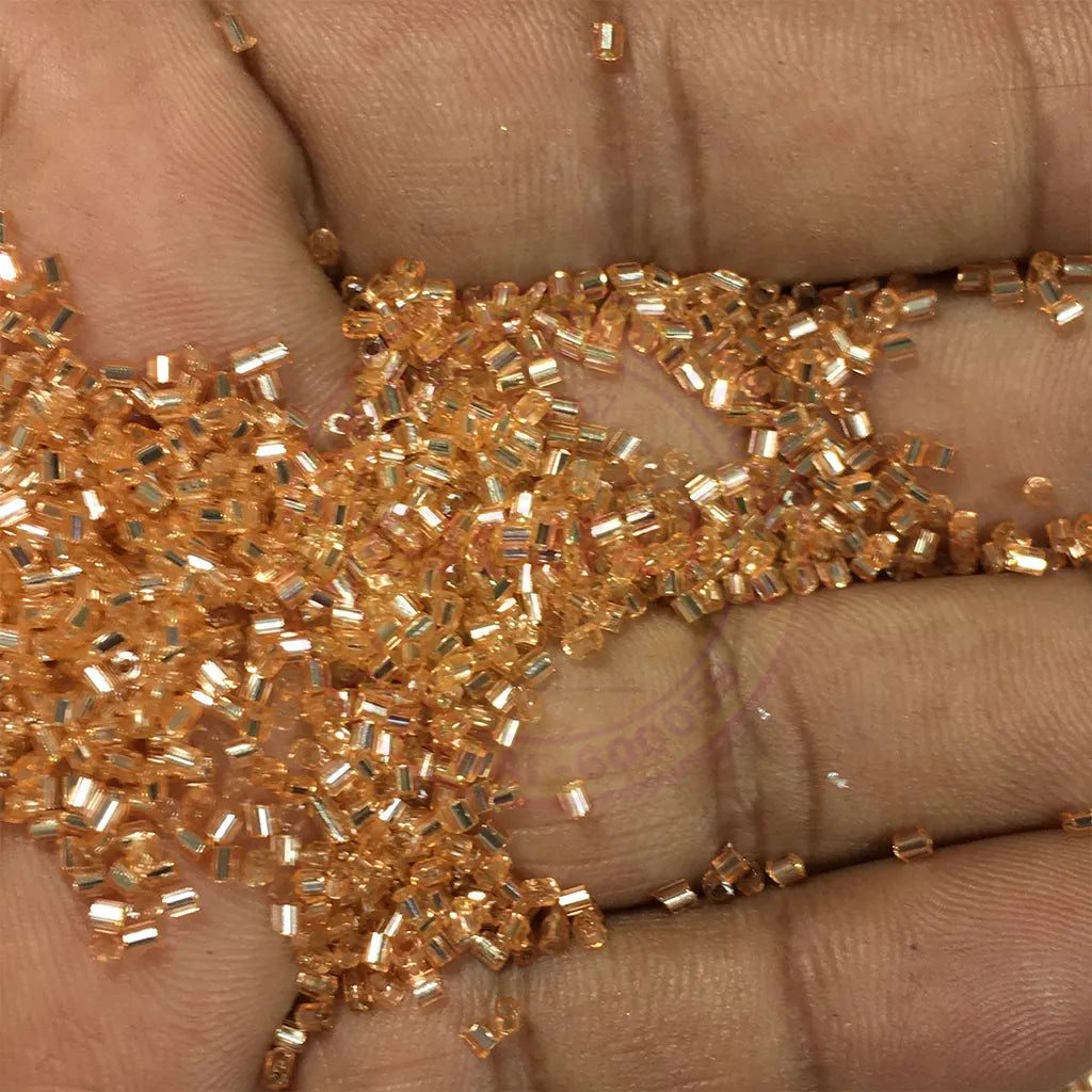 Cut Beads or Cutdana-2mm Light Orange Color (25 grams)