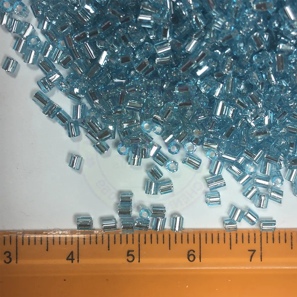 Cut Beads or Cutdana-2mm Pastel Blue Color (25 grams)