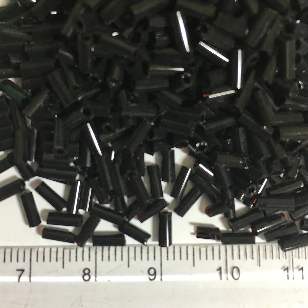 Cut Beads or Tube Beads (4mm) Black Color (25grams)