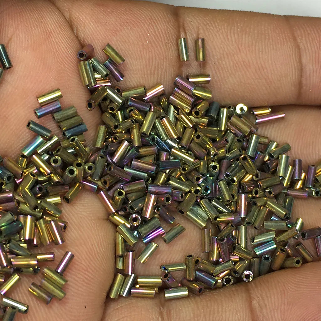 Cut Beads or Tube Beads (4mm) Multicolor or Peacock Color (25grams)
