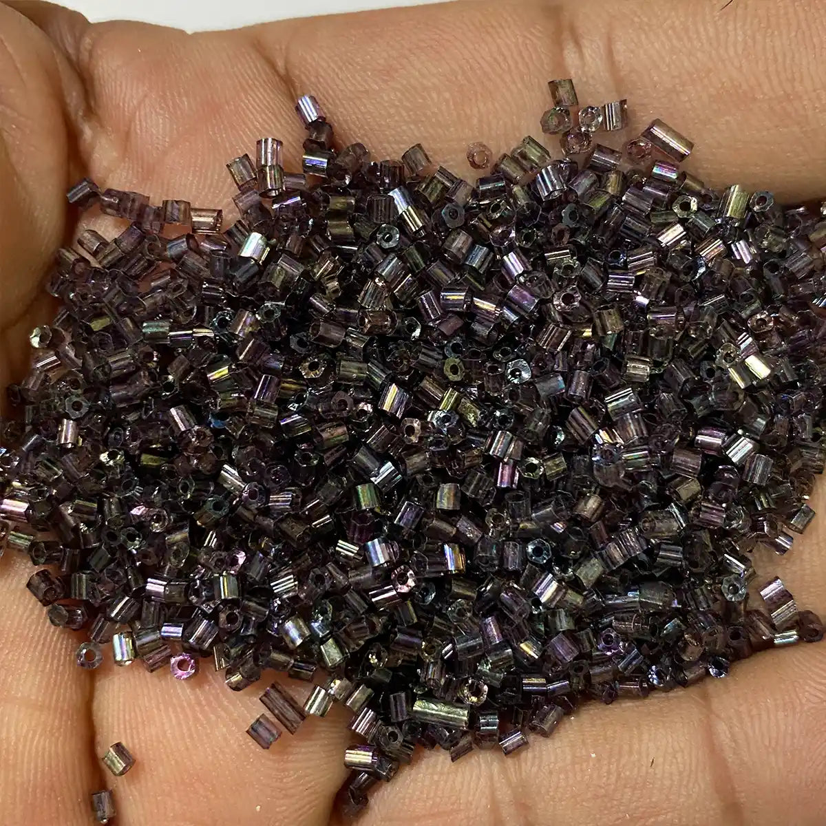 Cut Beads or Cutdana 2mm Black With Multicolor Shade (25grams)