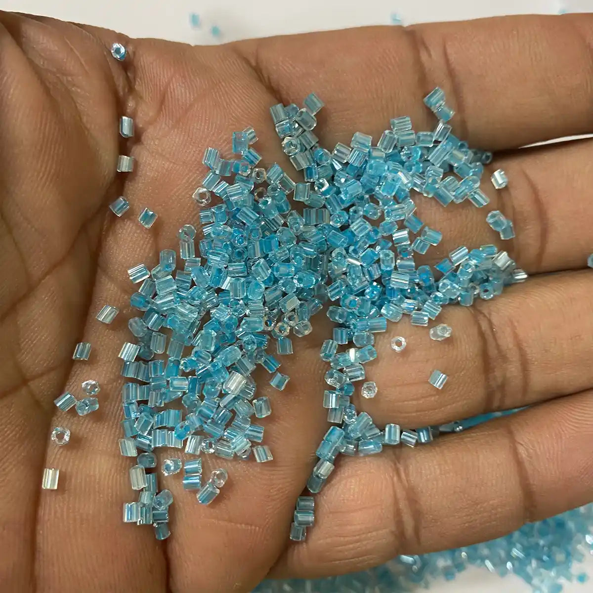 Cut Beads or Cutdana 2mm Light Blue Color (25grams)