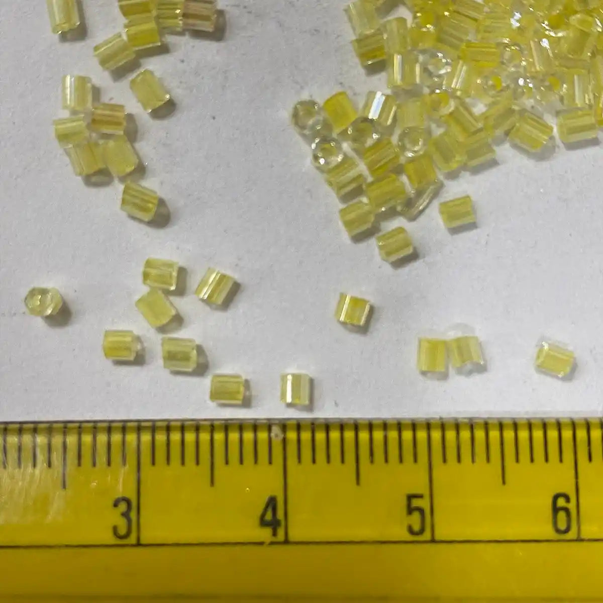 Cut Beads or Cutdana 2mm Light Yellow Color (25grams)