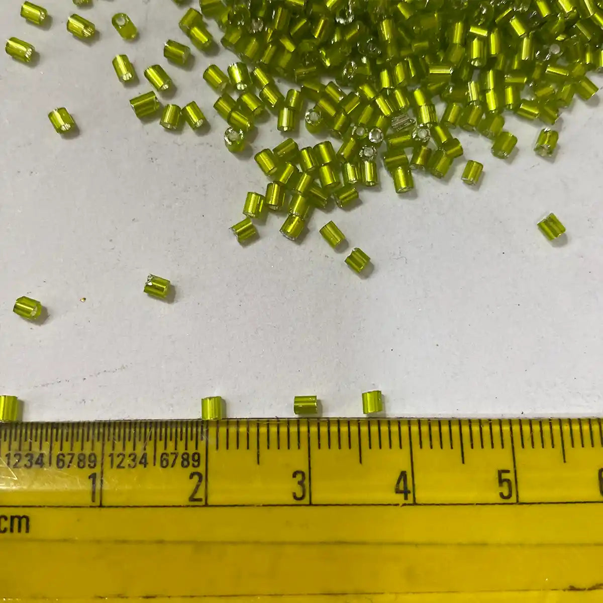 Cut Beads or Cutdana 2mm Lime Green Color (25grams)