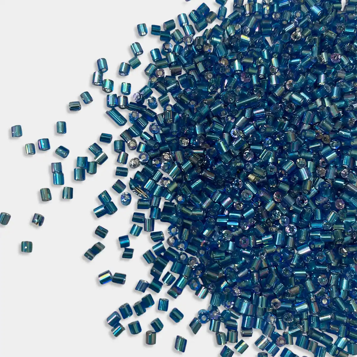 Cut Beads or Cutdana 2mm Peacock Blue Color (25grams)