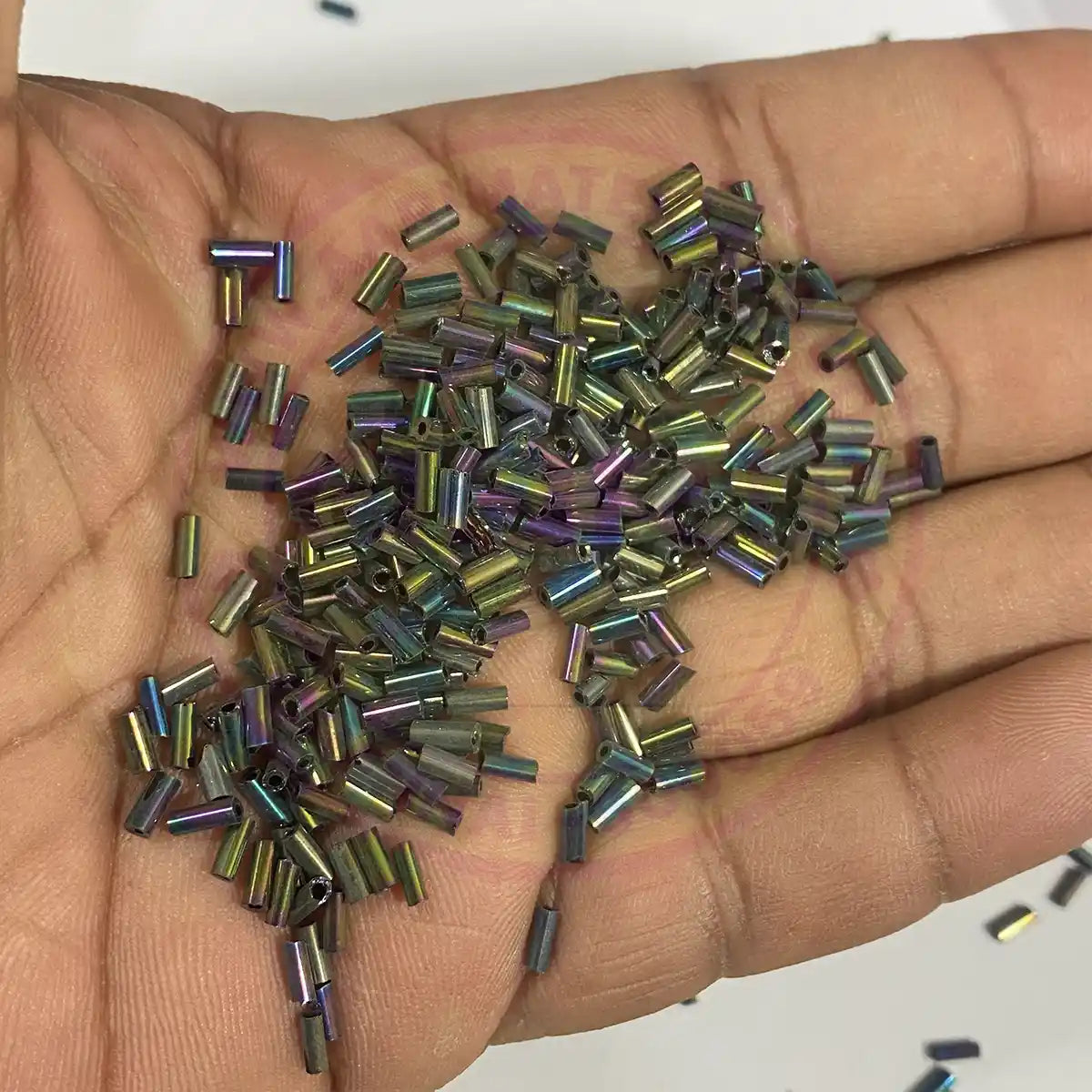 Cut Beads or Tube Beads (4mm) Multicolor Dark Shade Color (25grams)
