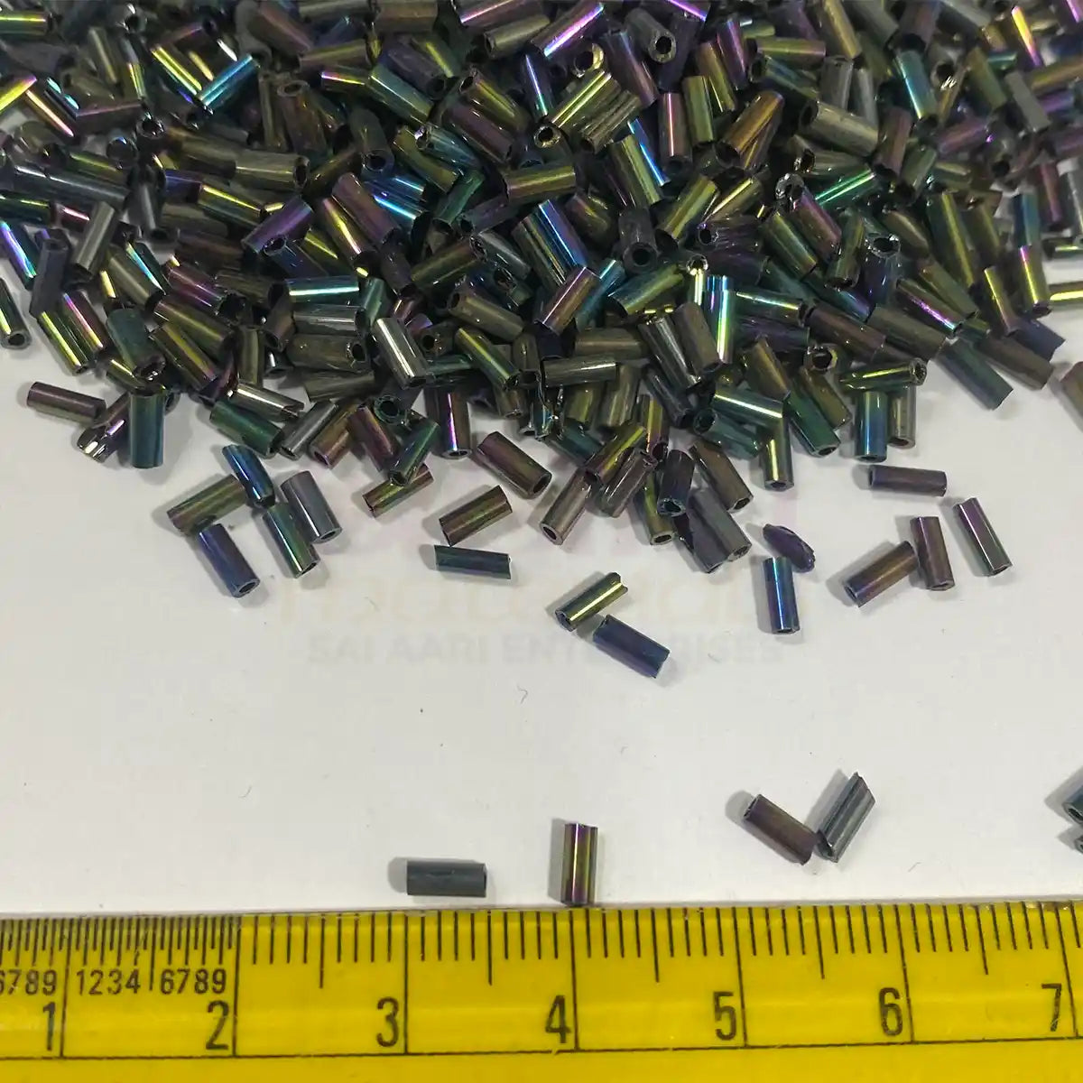 Cut Beads or Tube Beads (4mm) Multicolor Dark Shade Color (25grams)
