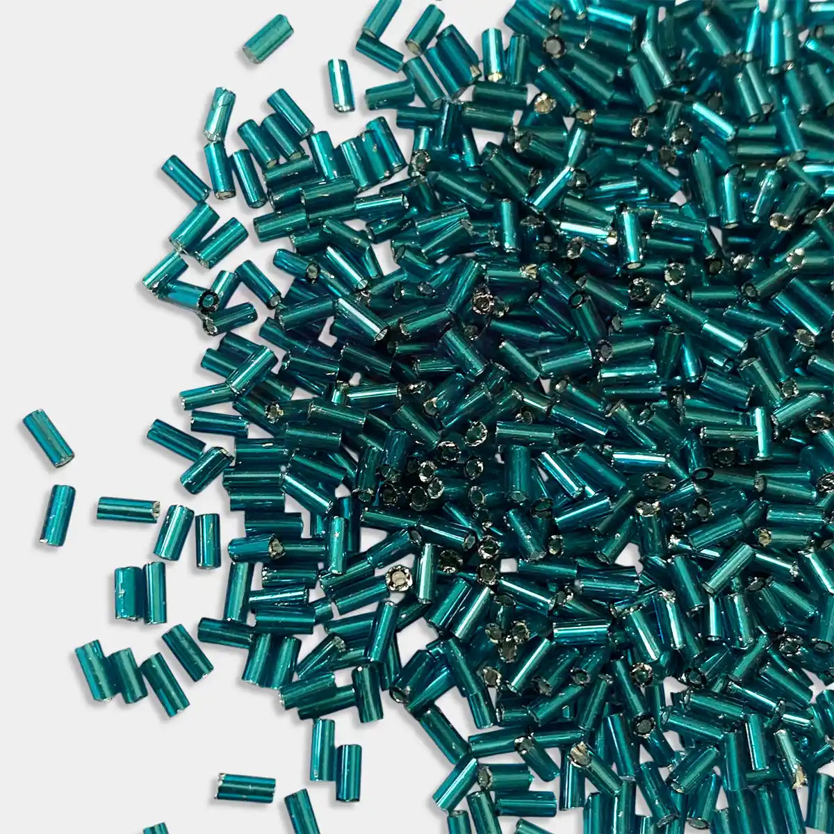 Cut Beads or Tube Beads (4mm) Peacock Blue Color (25grams)