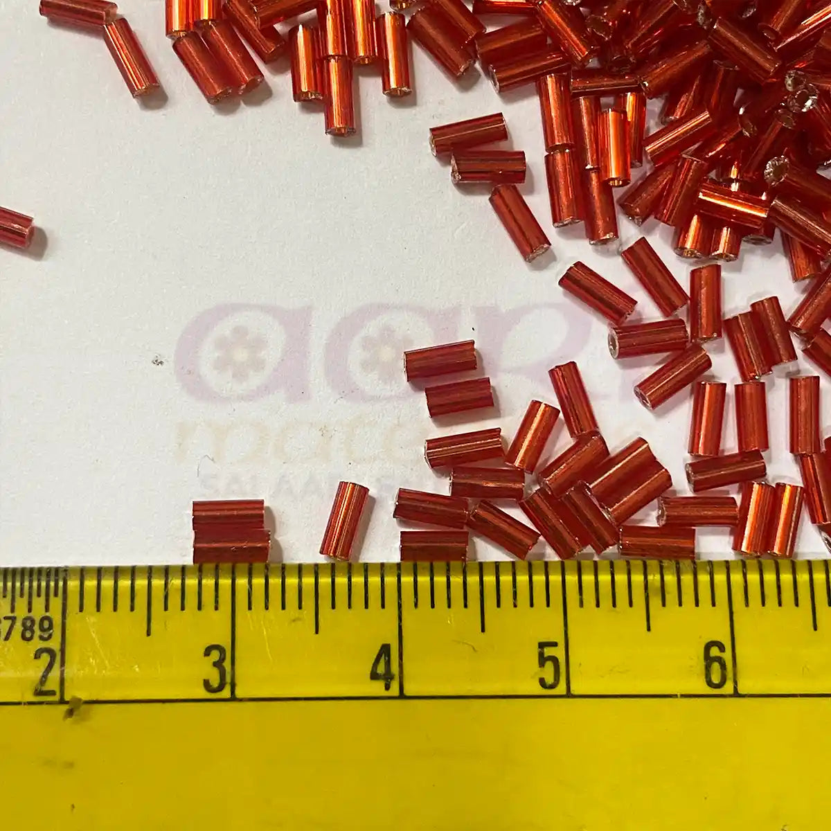 Cut Beads or Tube Beads (4mm) Red Color (25grams)
