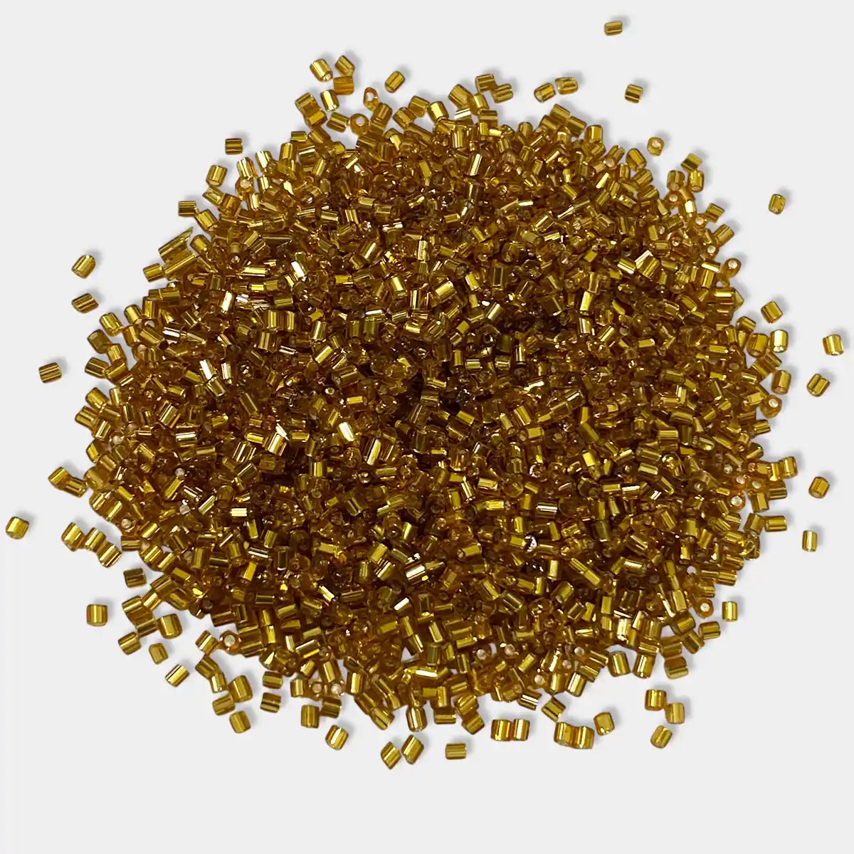 Cut Beads or Cutdana Beads (11/0-2.0mm) Shiny Gold Color (25grams)
