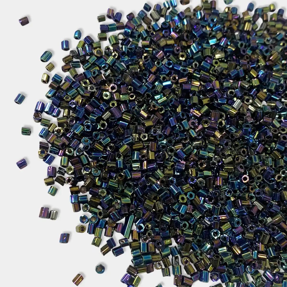 Cut Beads or Cutdana Beads (11/0-2.0mm) Peacock Color (25grams)