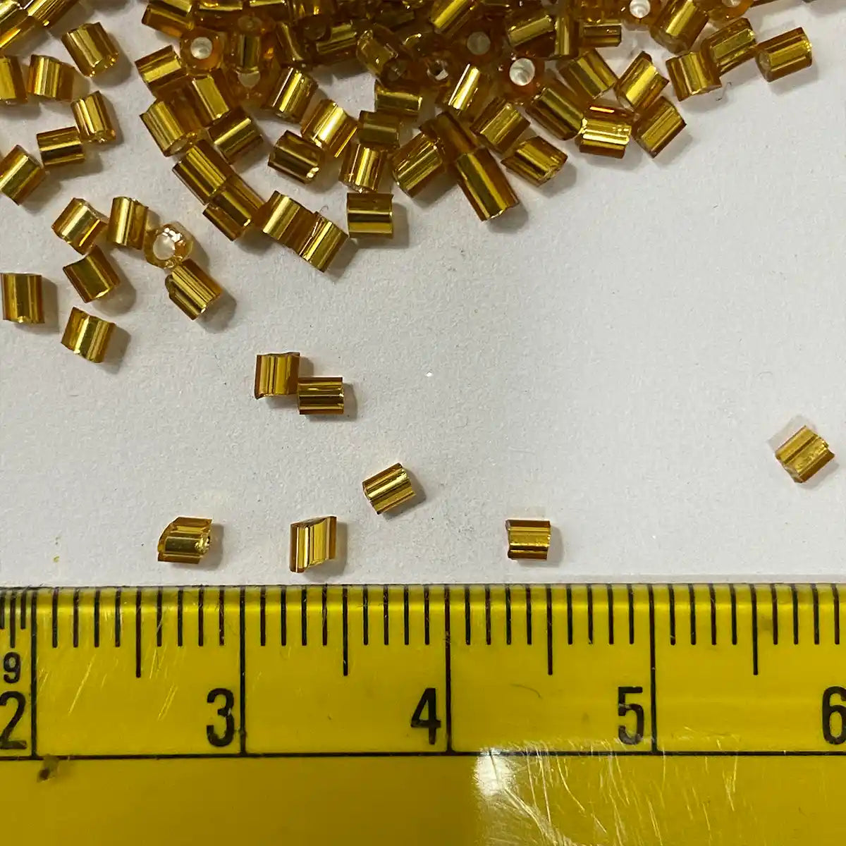 Cut Beads or Cutdana Beads (11/0-2.0mm) Shiny Gold Color (25grams)