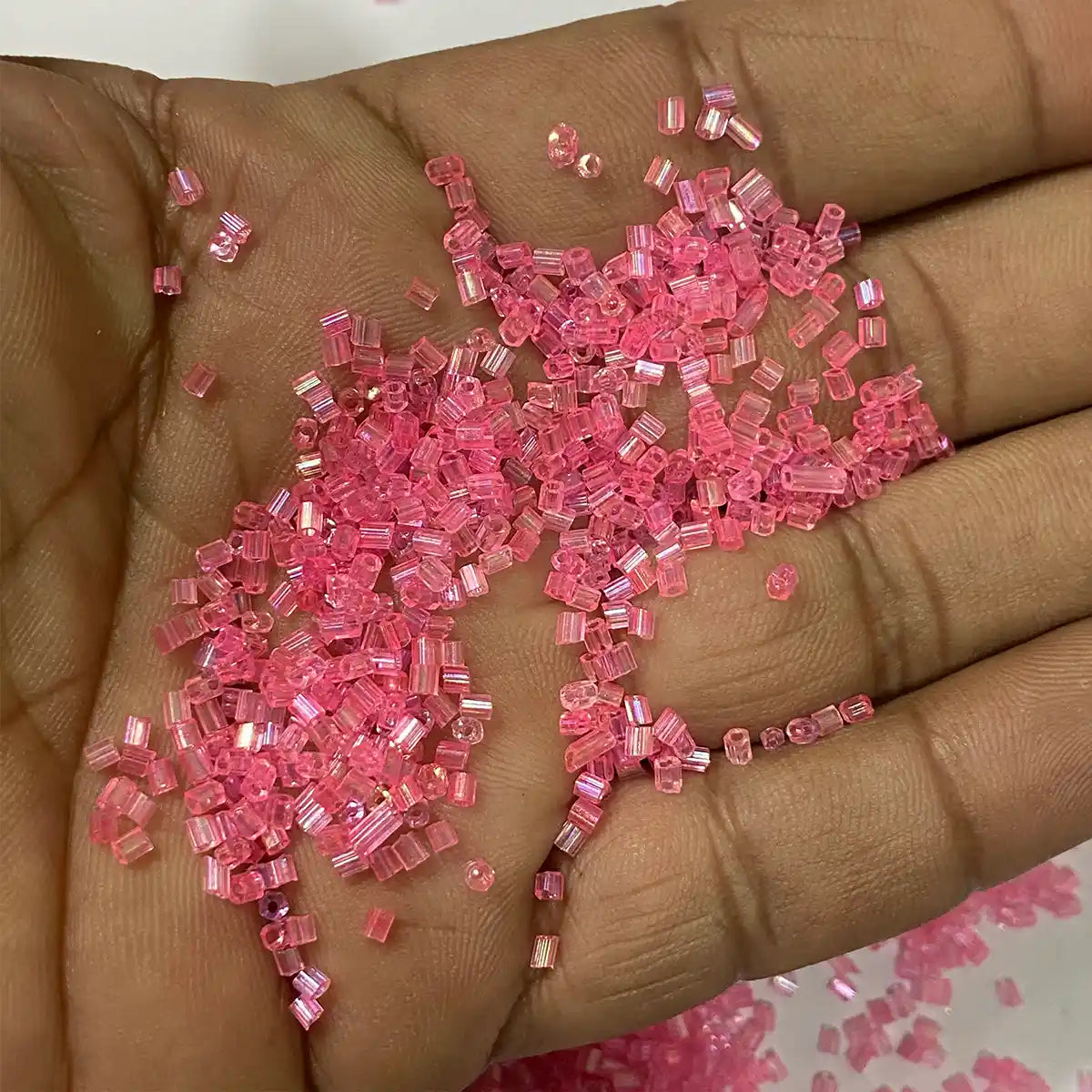 Cut Beads or Cutdana Beads (11/0-2.0mm) Pink Color (25grams)