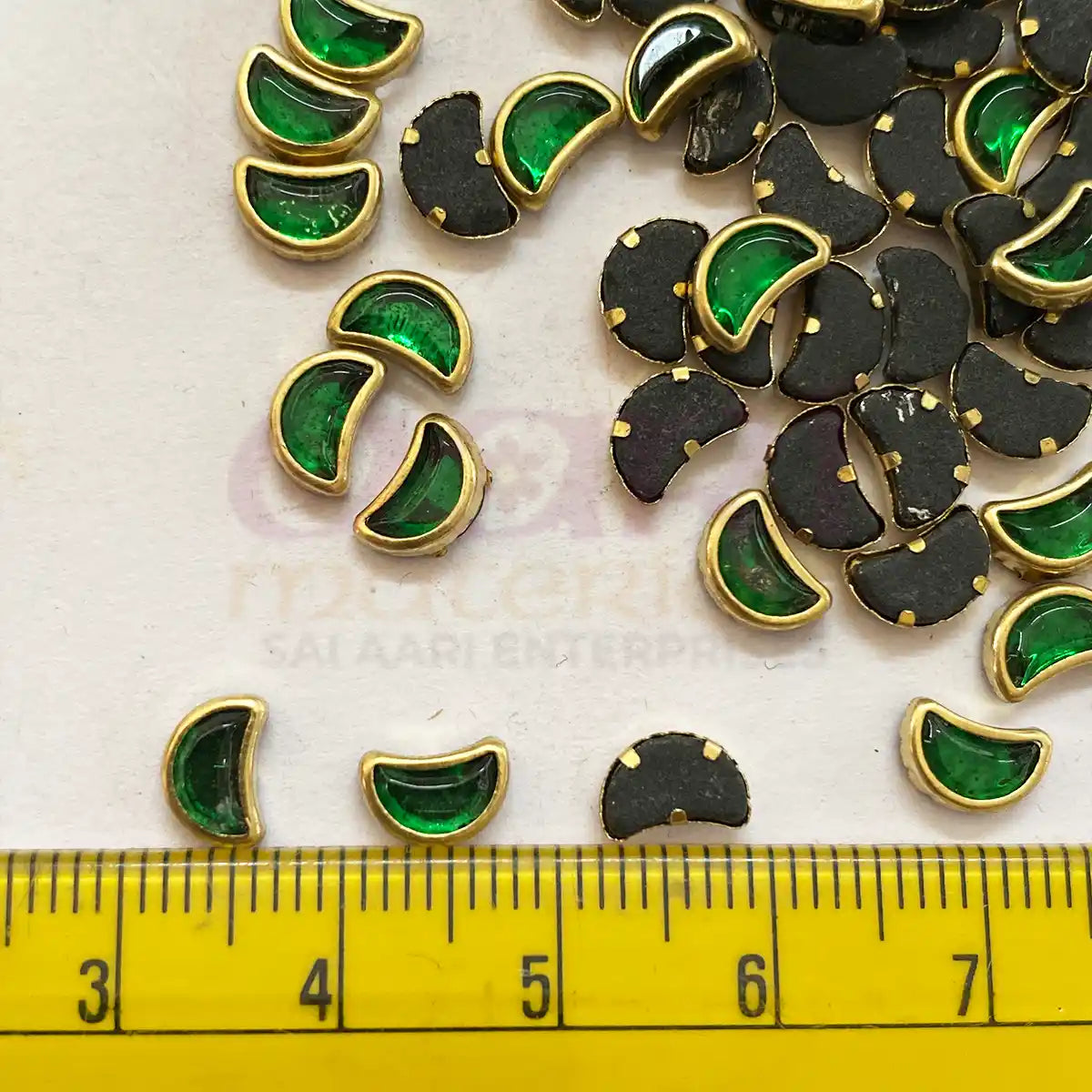 D-Cut Moon Shape  Kundan Stone 6x4mm (20grams)