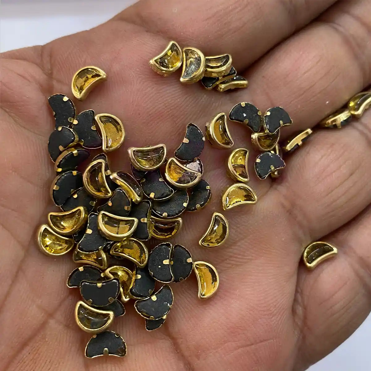 D-Cut Moon Shape  Kundan Stone 6x4mm (20grams)