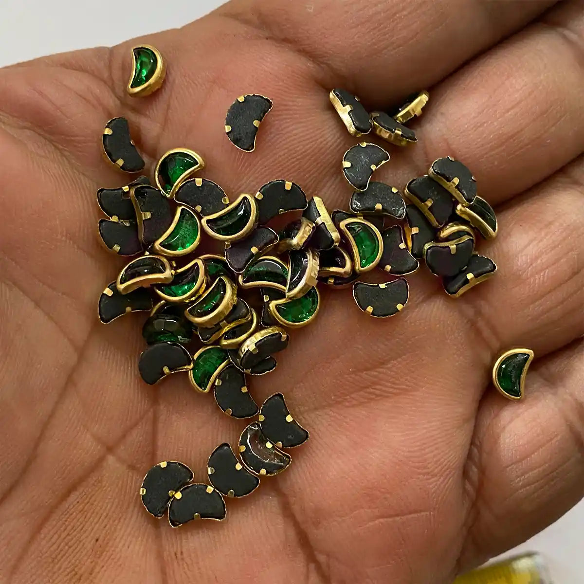 D-Cut Moon Shape  Kundan Stone 6x4mm (20grams)