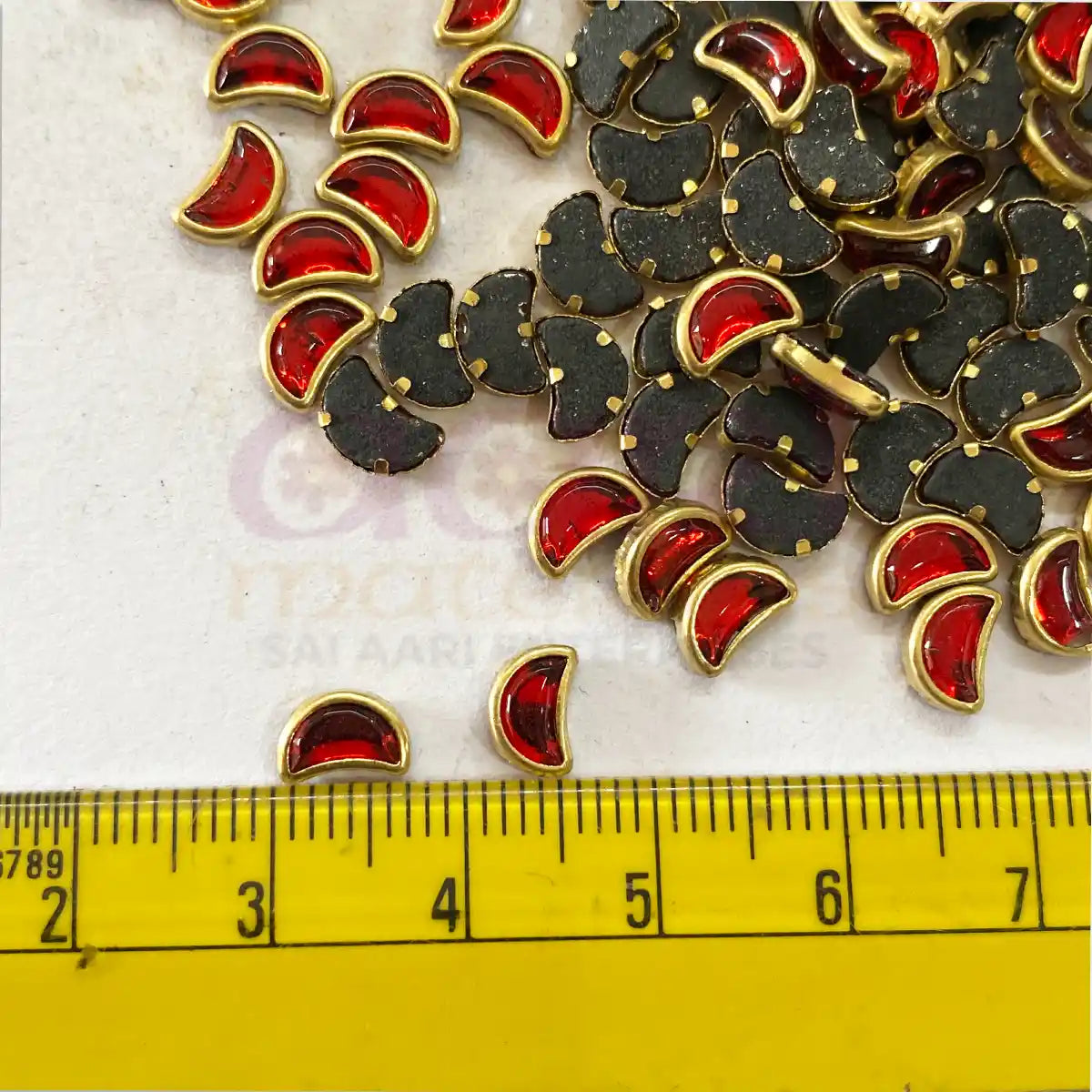 D-Cut Moon Shape  Kundan Stone 6x4mm (20grams)