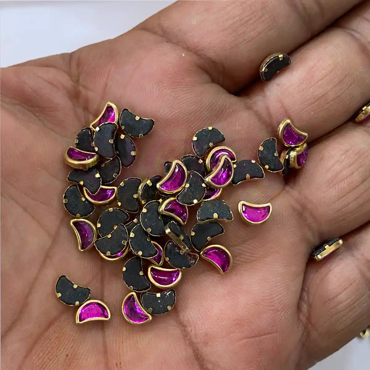 D-Cut Moon Shape  Kundan Stone 6x4mm (20grams)