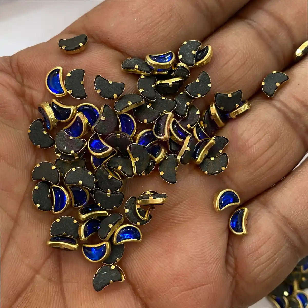 D-Cut Moon Shape  Kundan Stone 6x4mm (20grams)