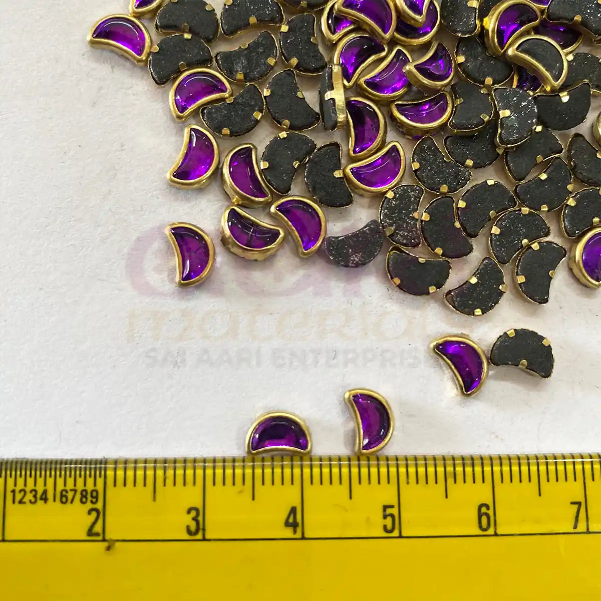 D-Cut Moon Shape  Kundan Stone 6x4mm (20grams)