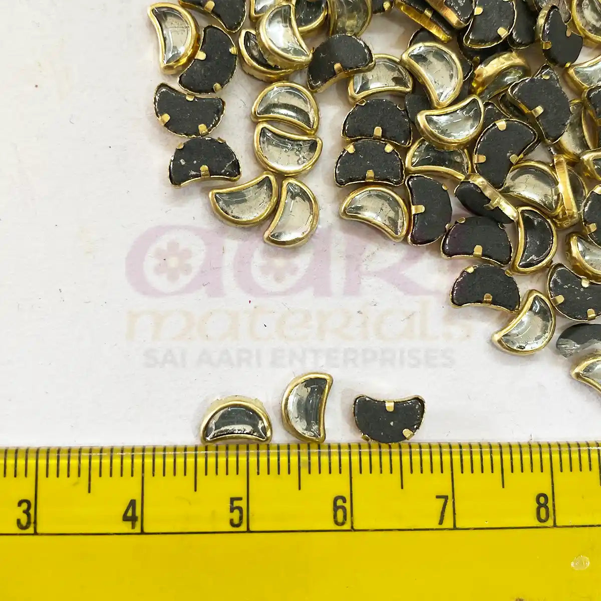 D-Cut Moon Shape  Kundan Stone 6x4mm (20grams)