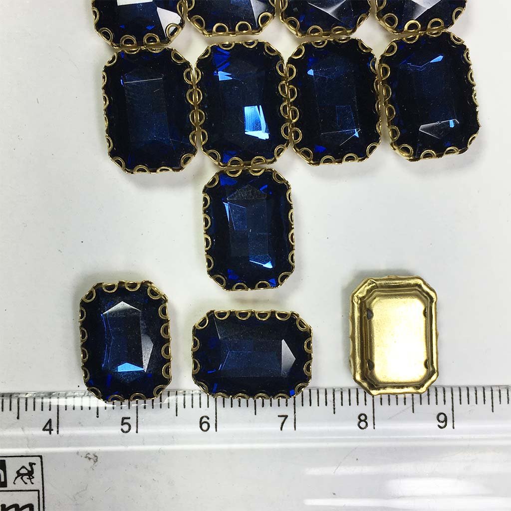 Kundan Clip Stone 14MMx10MM Rectangle Shape (1Piece)