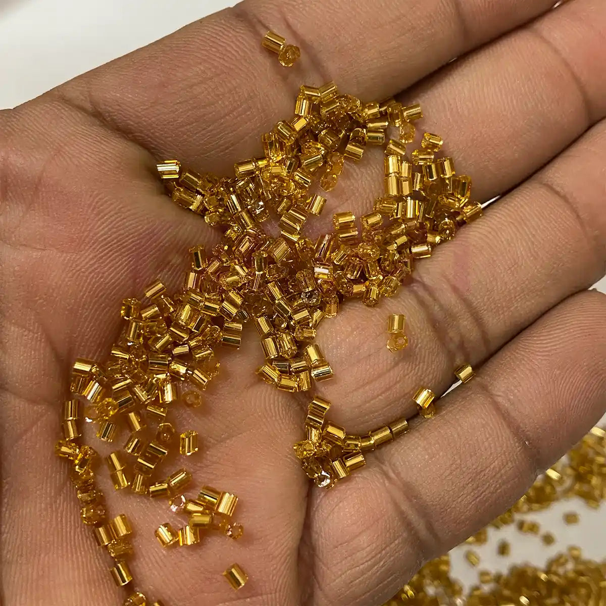 Cut Beads/Glass Seed Beads (11/0-2.0mm) Dark Gold Color (25grams)