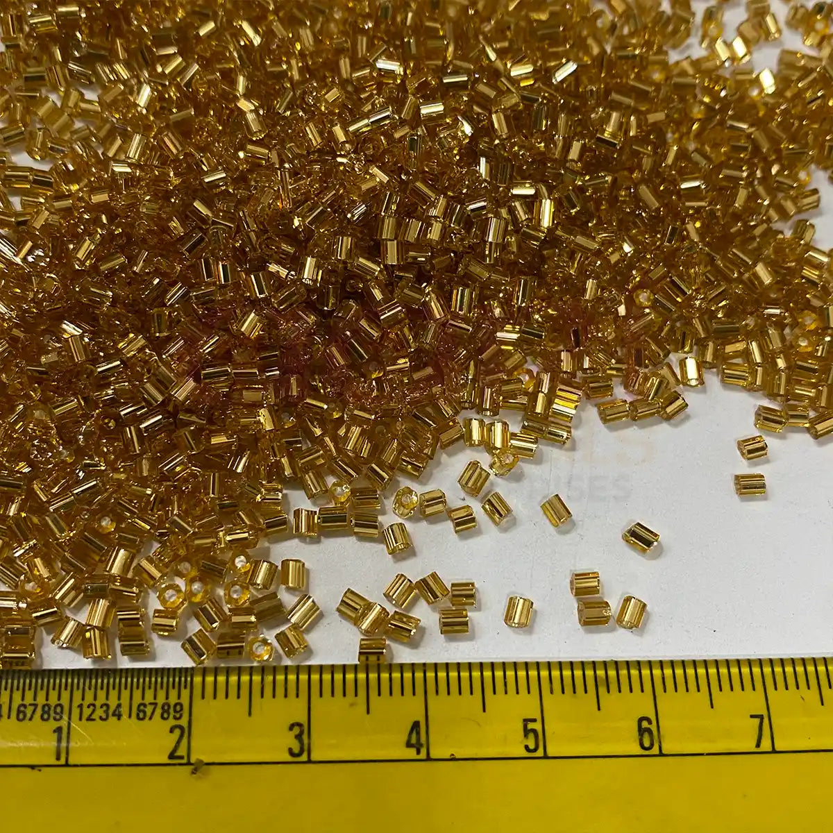 Cut Beads/Glass Seed Beads (11/0-2.0mm) Dark Gold Color (25grams)