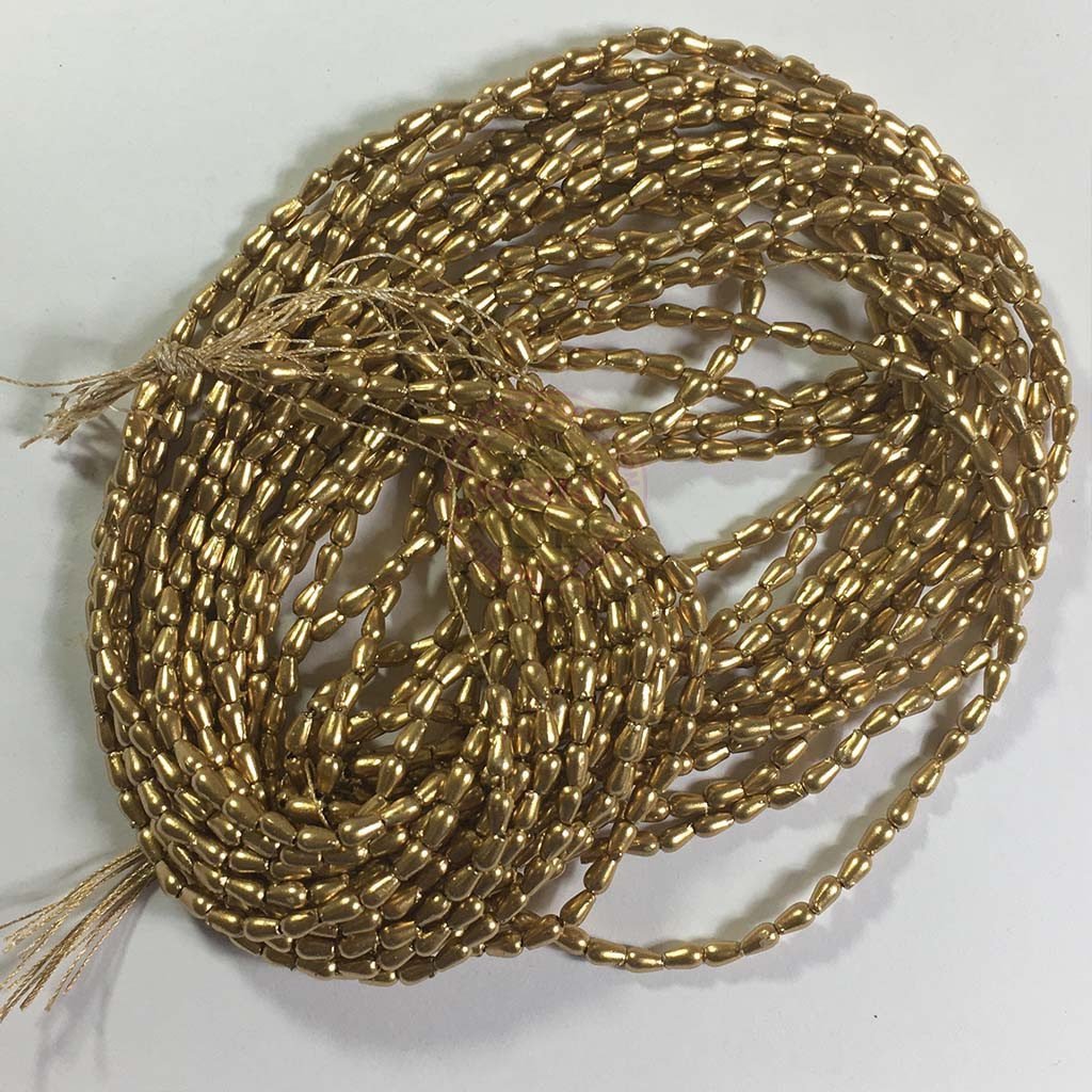 Drop Shape Beads 3MM Color Gold or Dull Gold 1Bunch