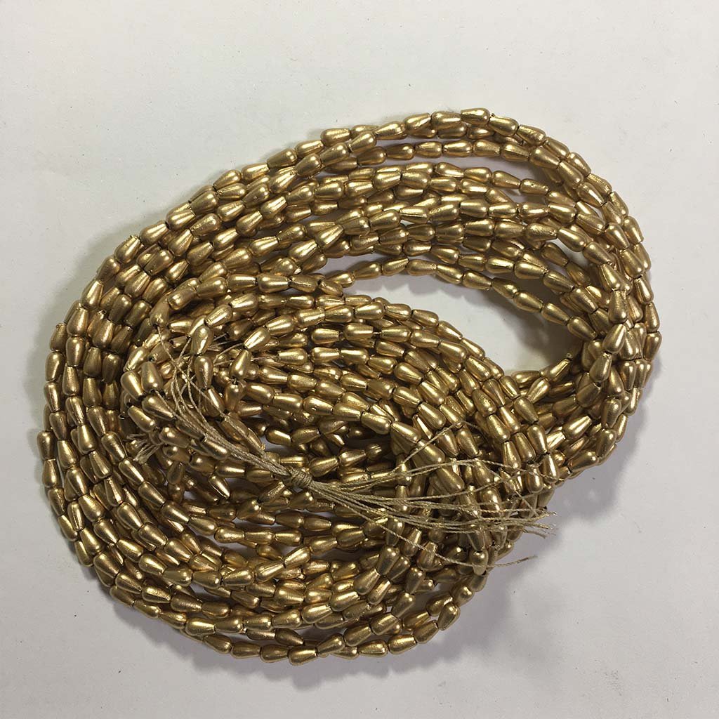 Drop Shape Beads 4MM Color Dull Gold 1Bunch 12 line