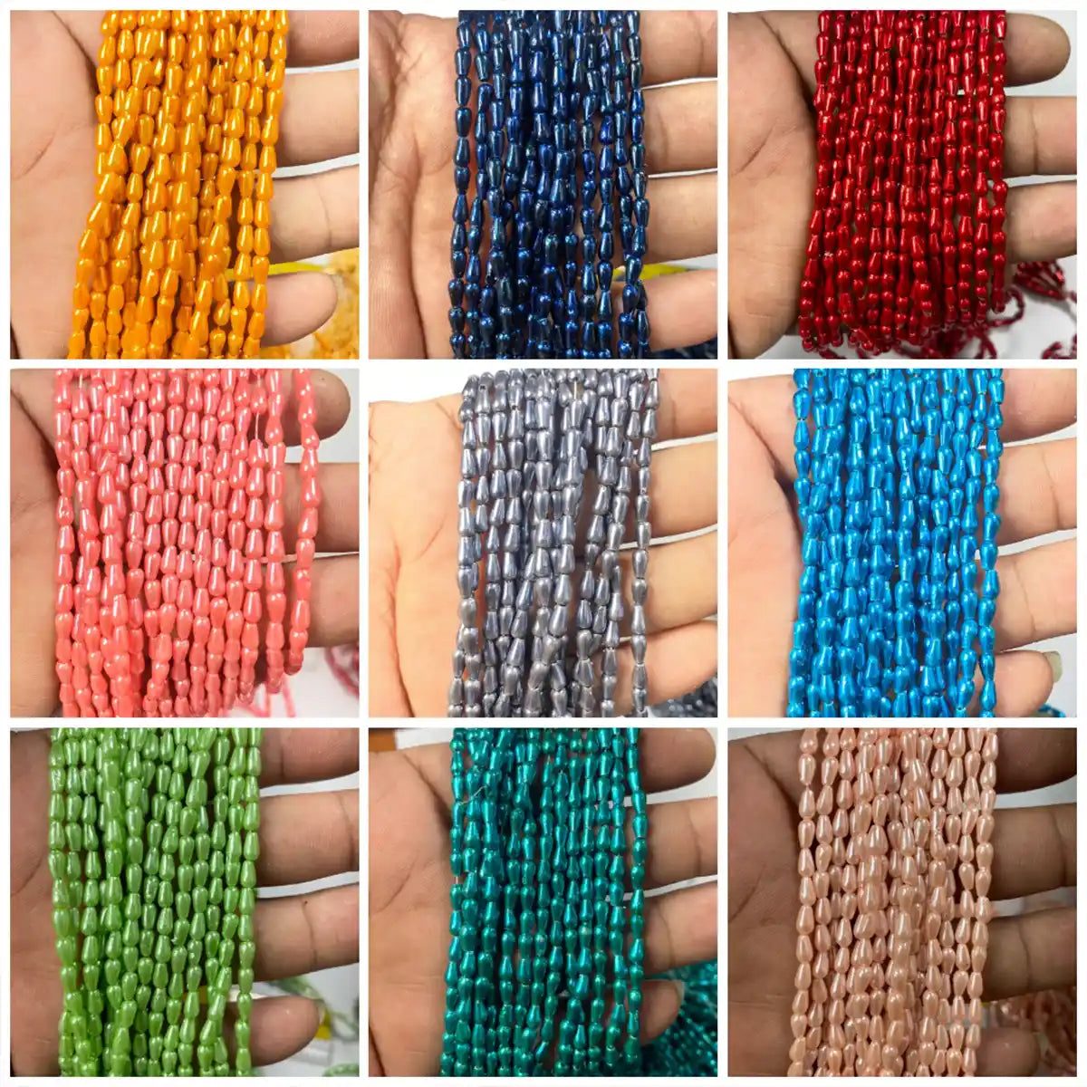 Drop Shape or Wheat Beads 4MM Colored