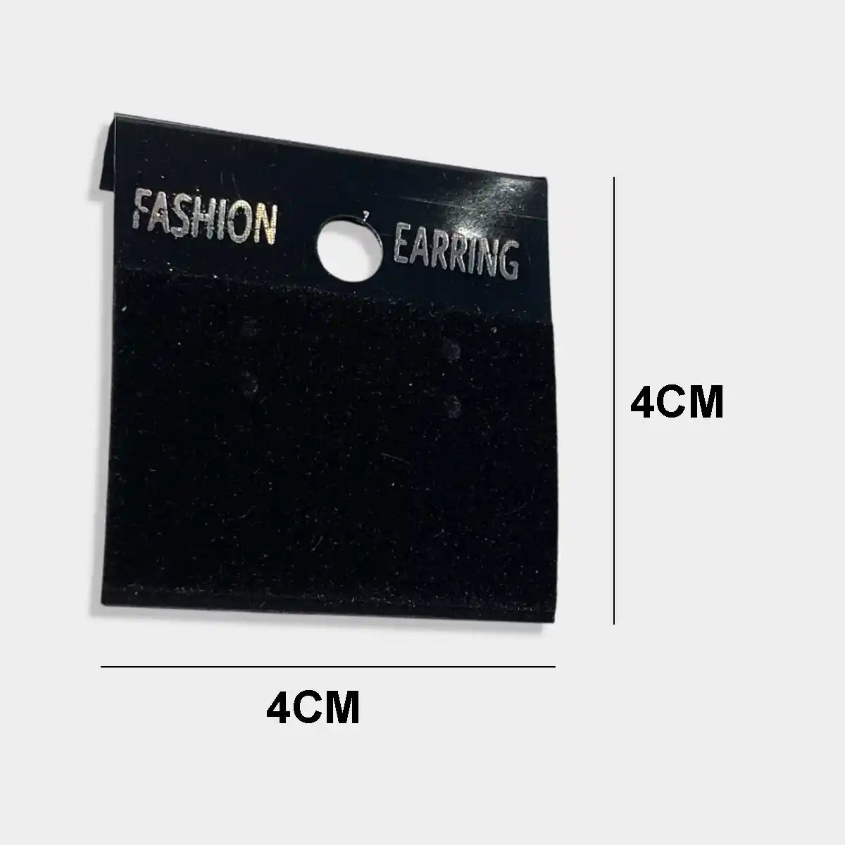Earring Plastic Cards - Black Color Velvet Earring Display Cards 4cm (Pack of 6Pieces)
