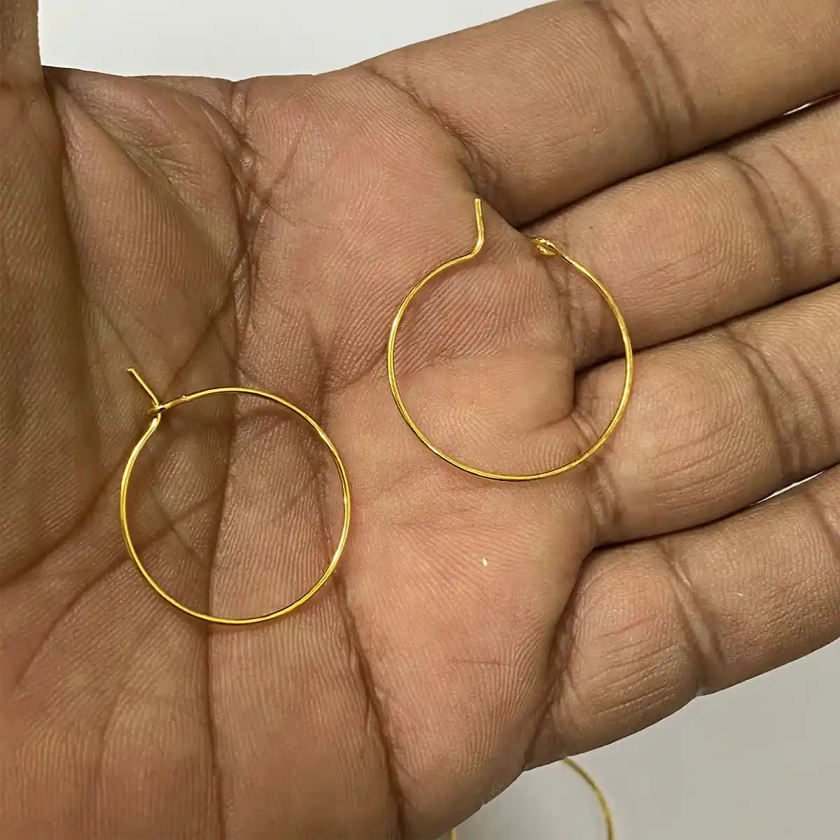 Earring Hoops 25mm 20 Pieces Gold Colour - Set of 10 Pairs