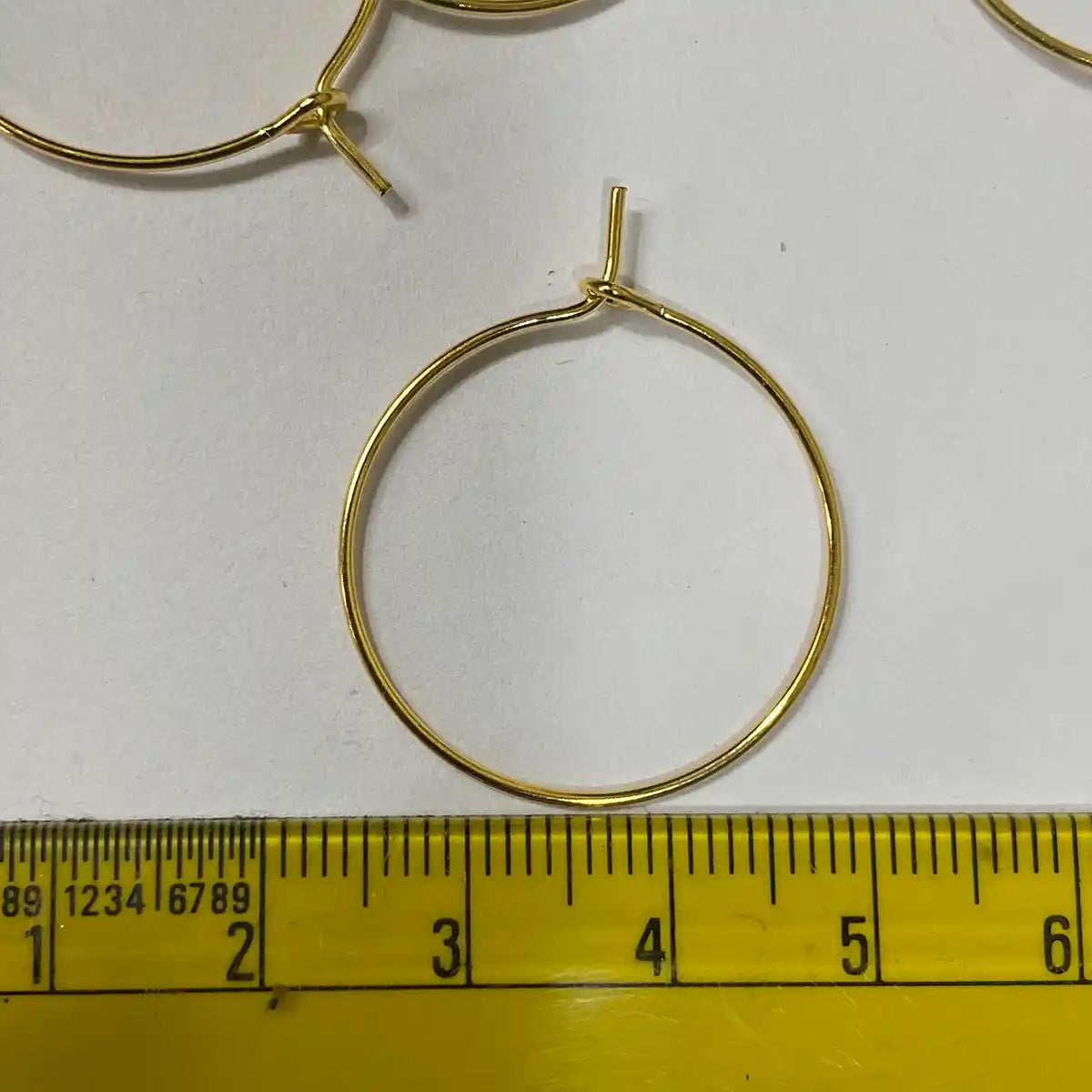 Earring Hoops 25mm 20 Pieces Gold Colour - Set of 10 Pairs