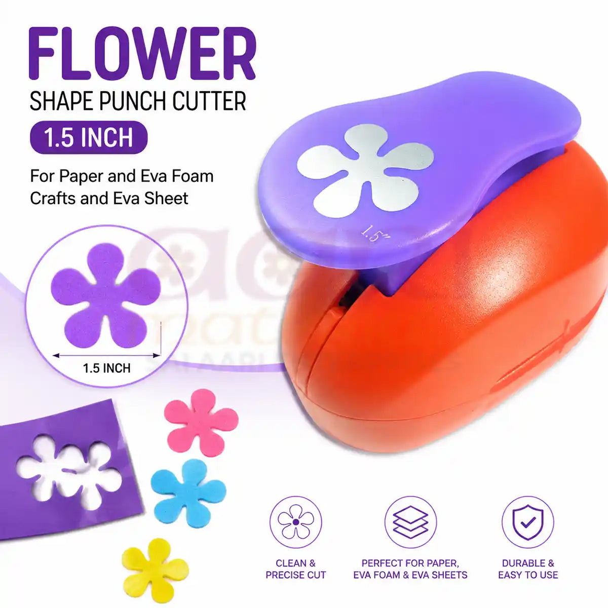 Eva Foam Maker 5 Leaf Flower Shape KM-8815 (1.5 Inch Dia) 3.8CM - Pack of 1 Piece