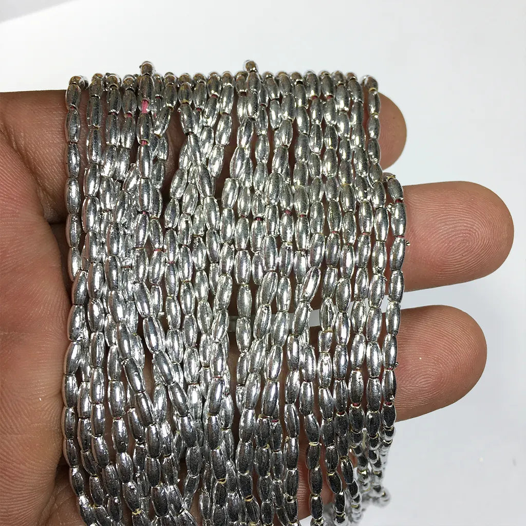 Eye Shape Beads 3MM Color Silver 1Bunch (12 Line)