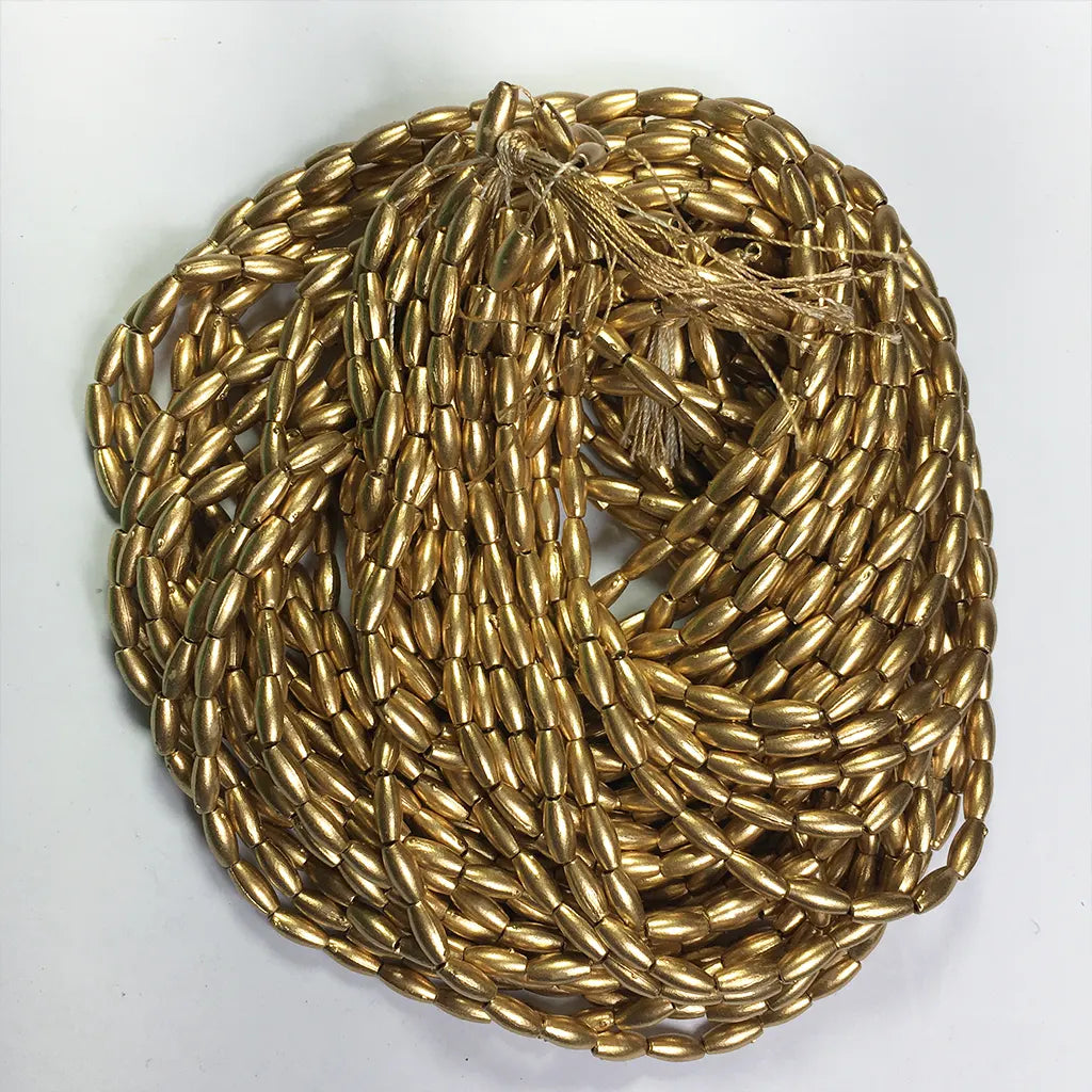 Eye Shape Beads 4MM Color Dull Gold 1Bunch (12 Line)