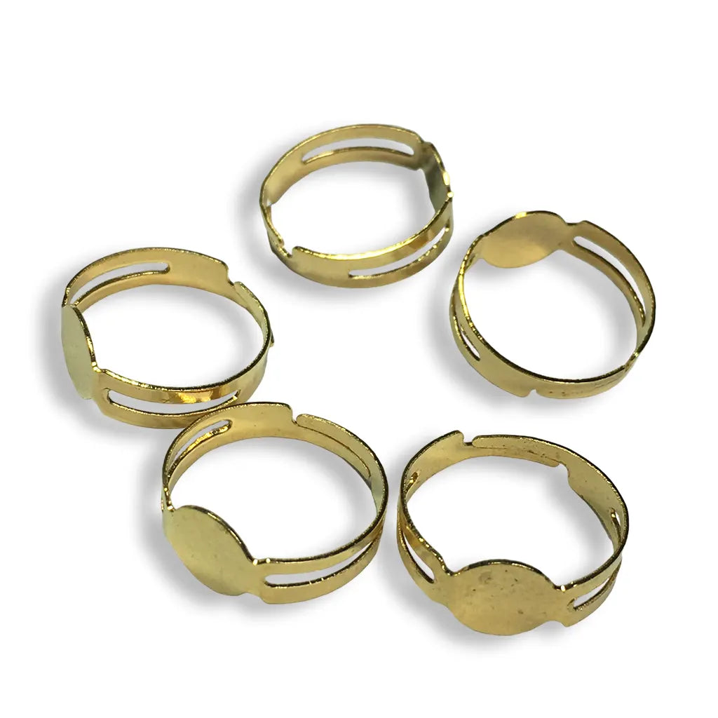 Finger Ring Base Golden Free Size 5pcs