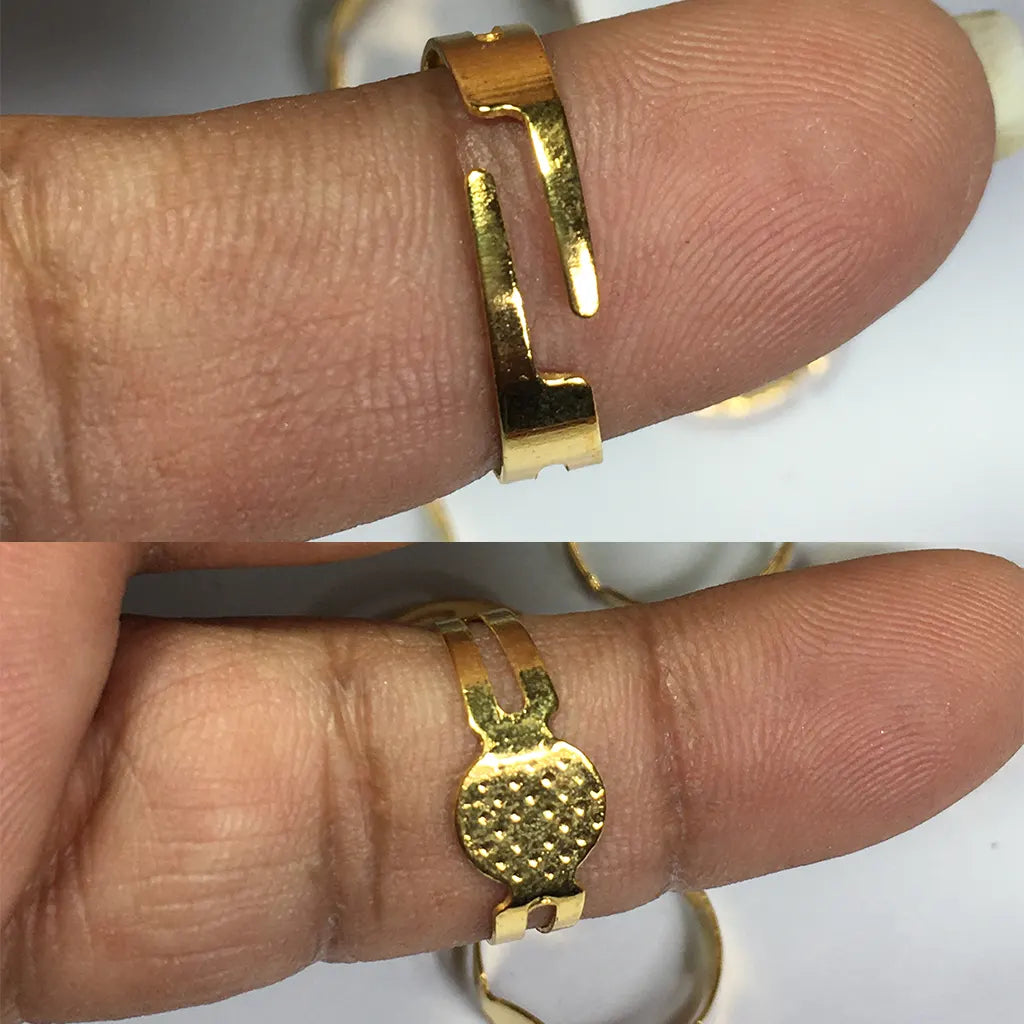 Finger Ring Base Golden Free Size 5pcs