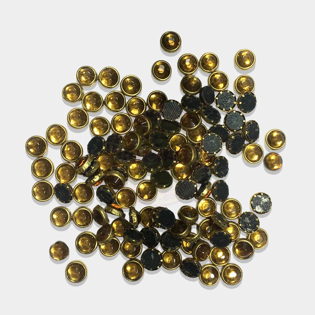 Fitting Kundan Stones Round Shape 6MM Gold Color (25grams)