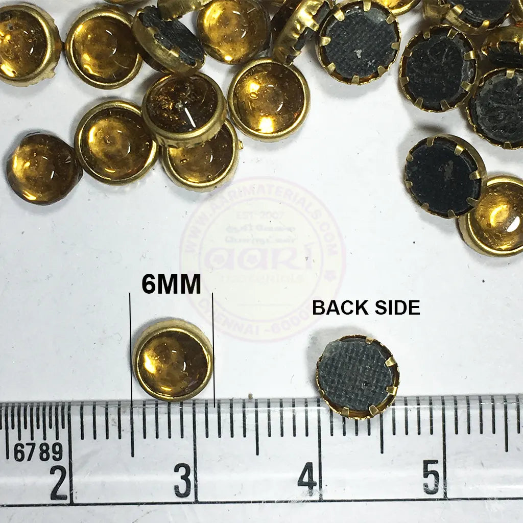 Fitting Kundan Stones Round Shape 6MM Gold Color (25grams)