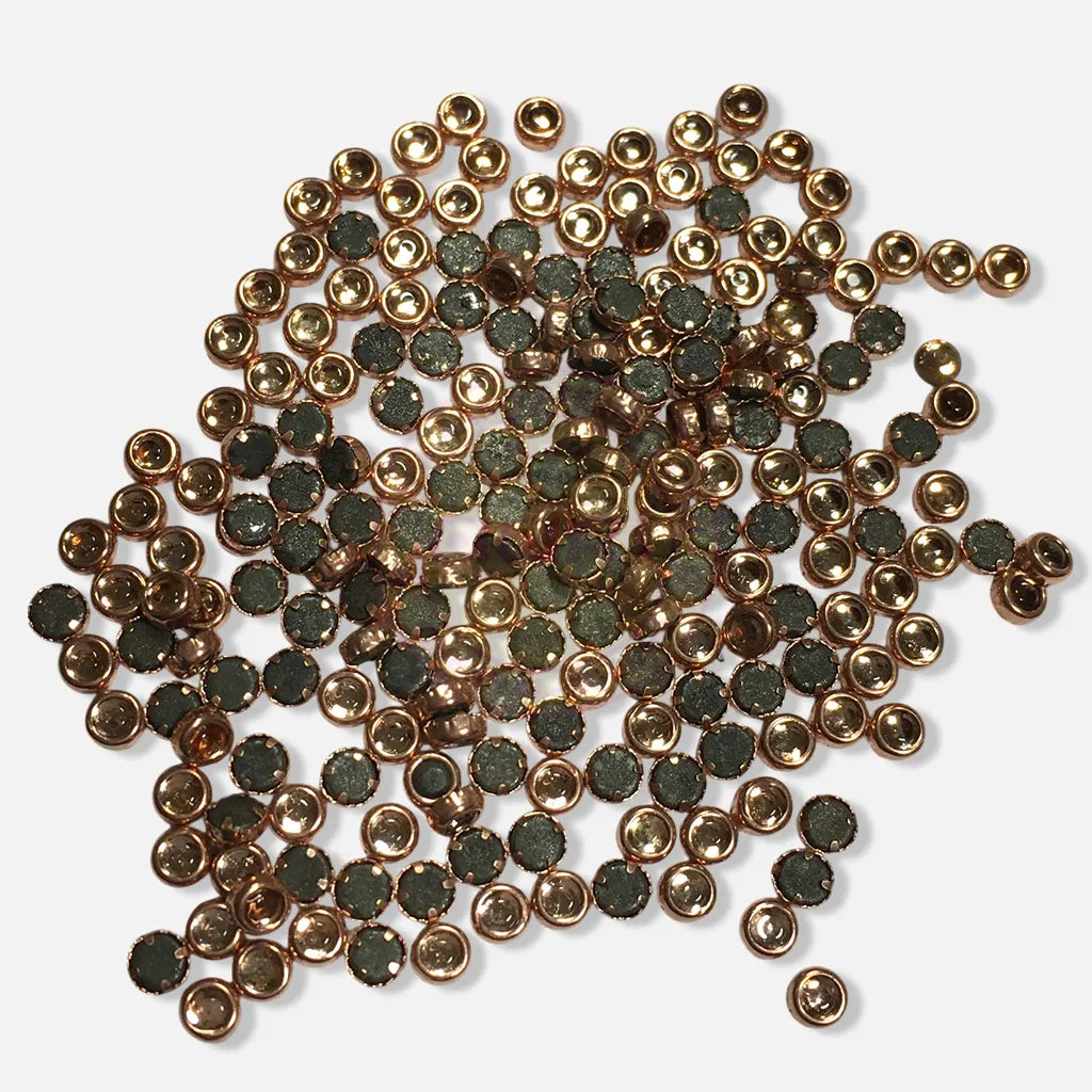 Fitting Stones Round Shape 3MM Copper Color (25grams)