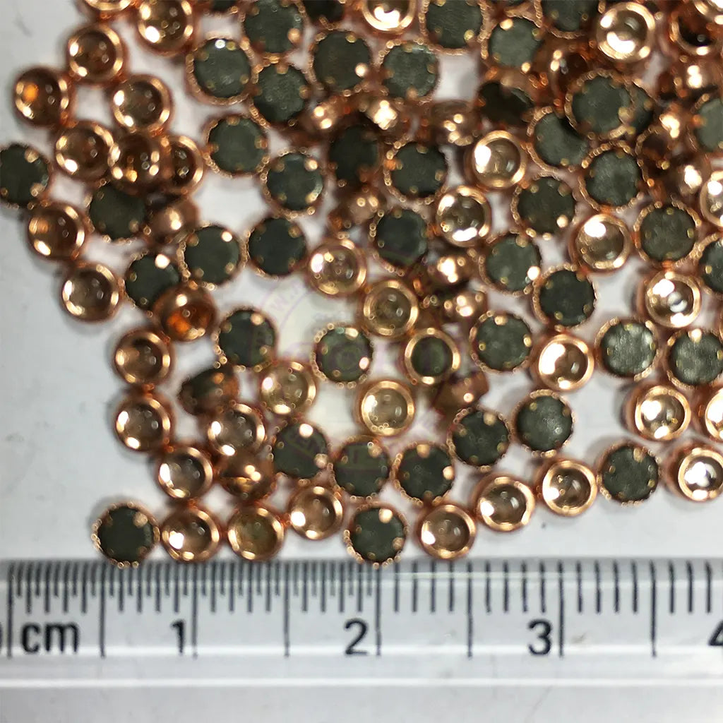Fitting Stones Round Shape 3MM Copper Color (25grams)