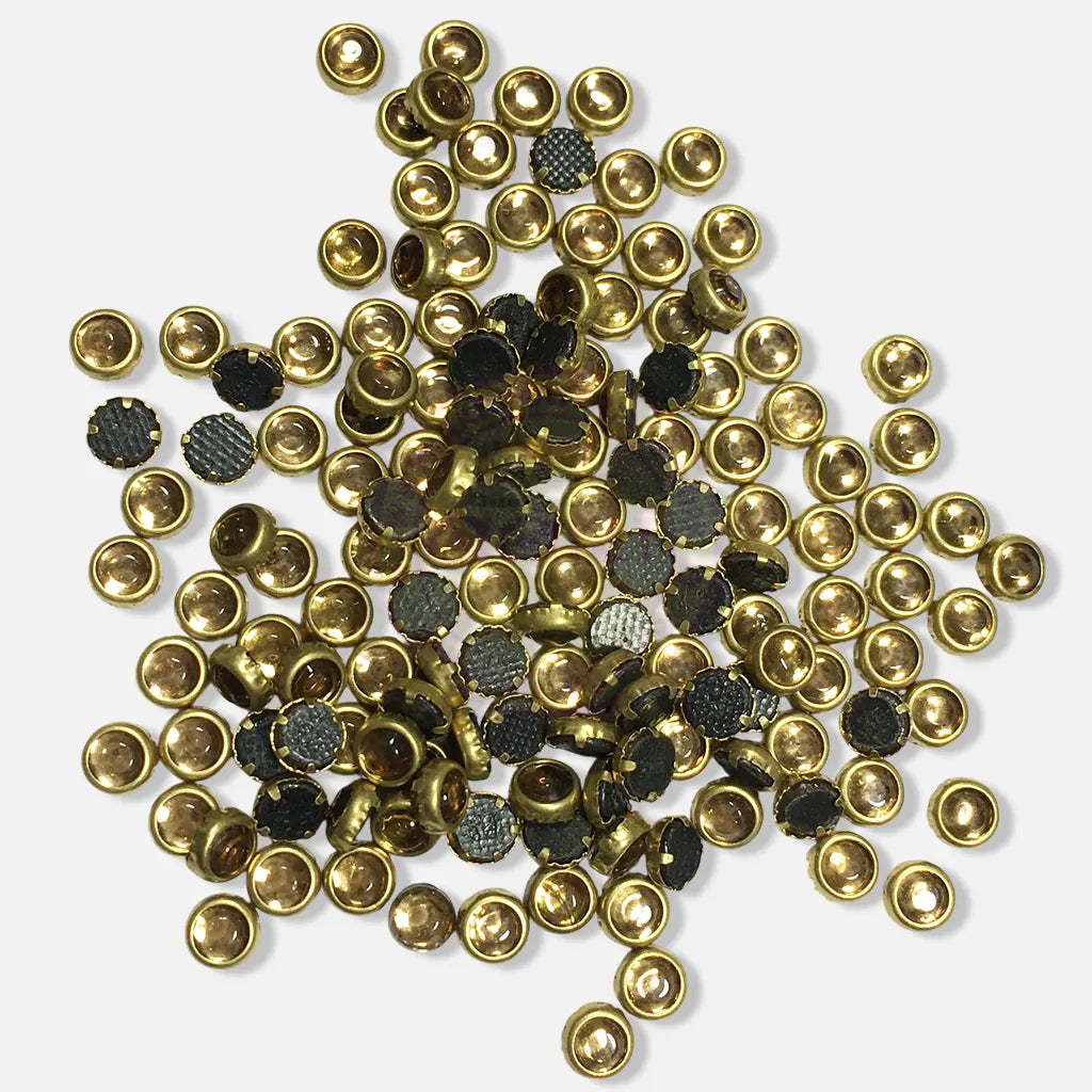 Fitting Stones Round Shape 4MM Gold Color (25grams)